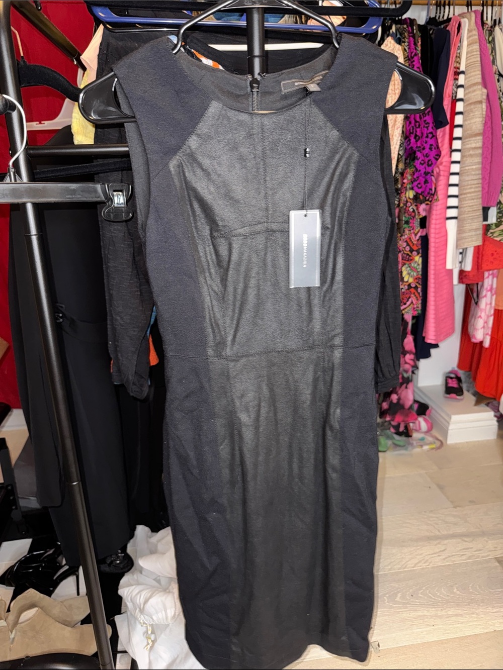 BCBGMaxAzria Black Midi Sheath Dress